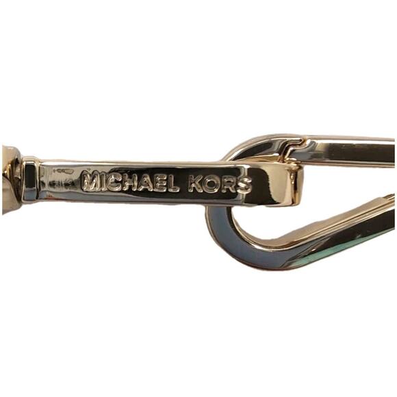 Michael Kors Handbag Gold Saffiano Leather Shoulder Crossbody Strap 49 in NEW - Picture 4 of 6